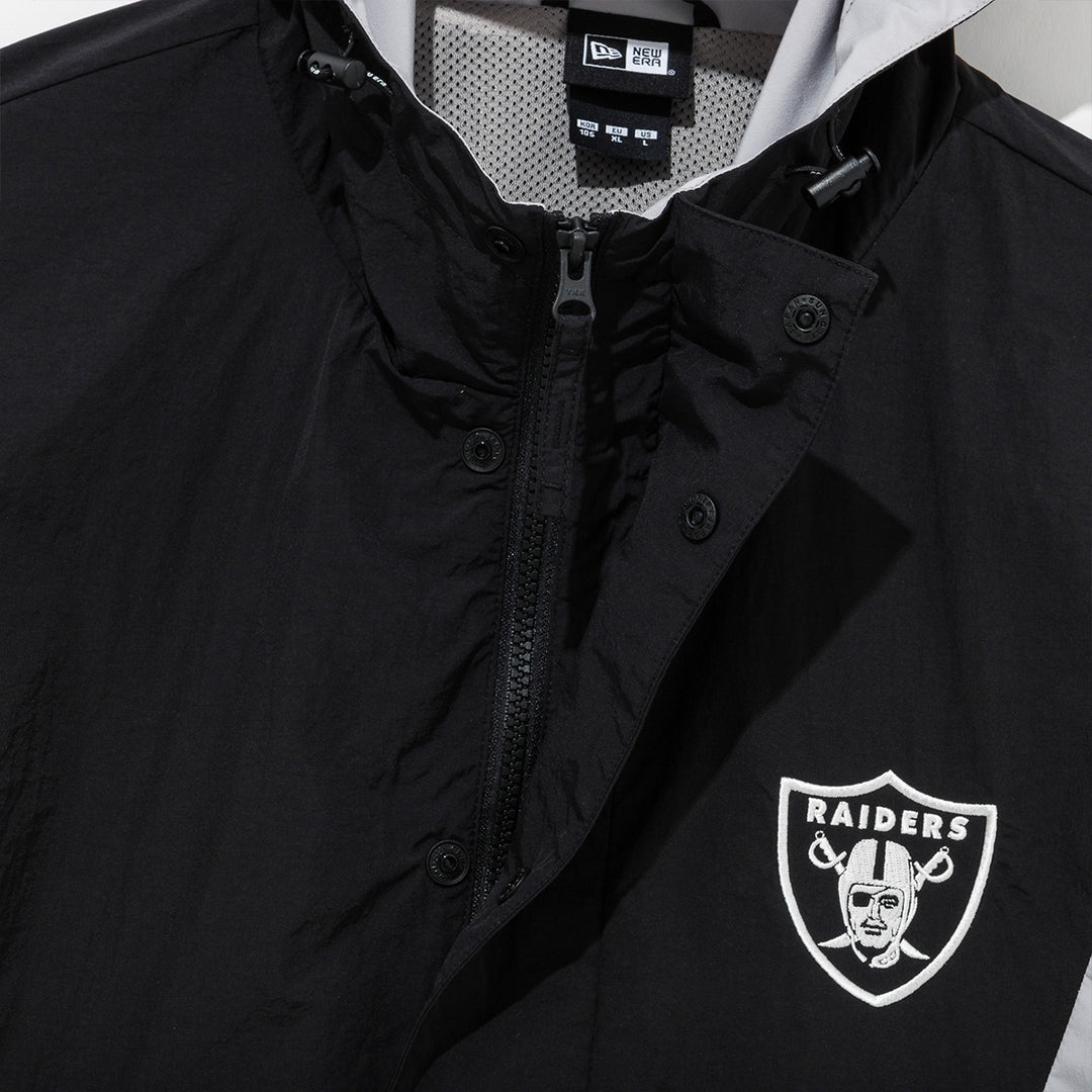 Las Vegas Raiders NFL Black Windbreaker Anorak Jacket