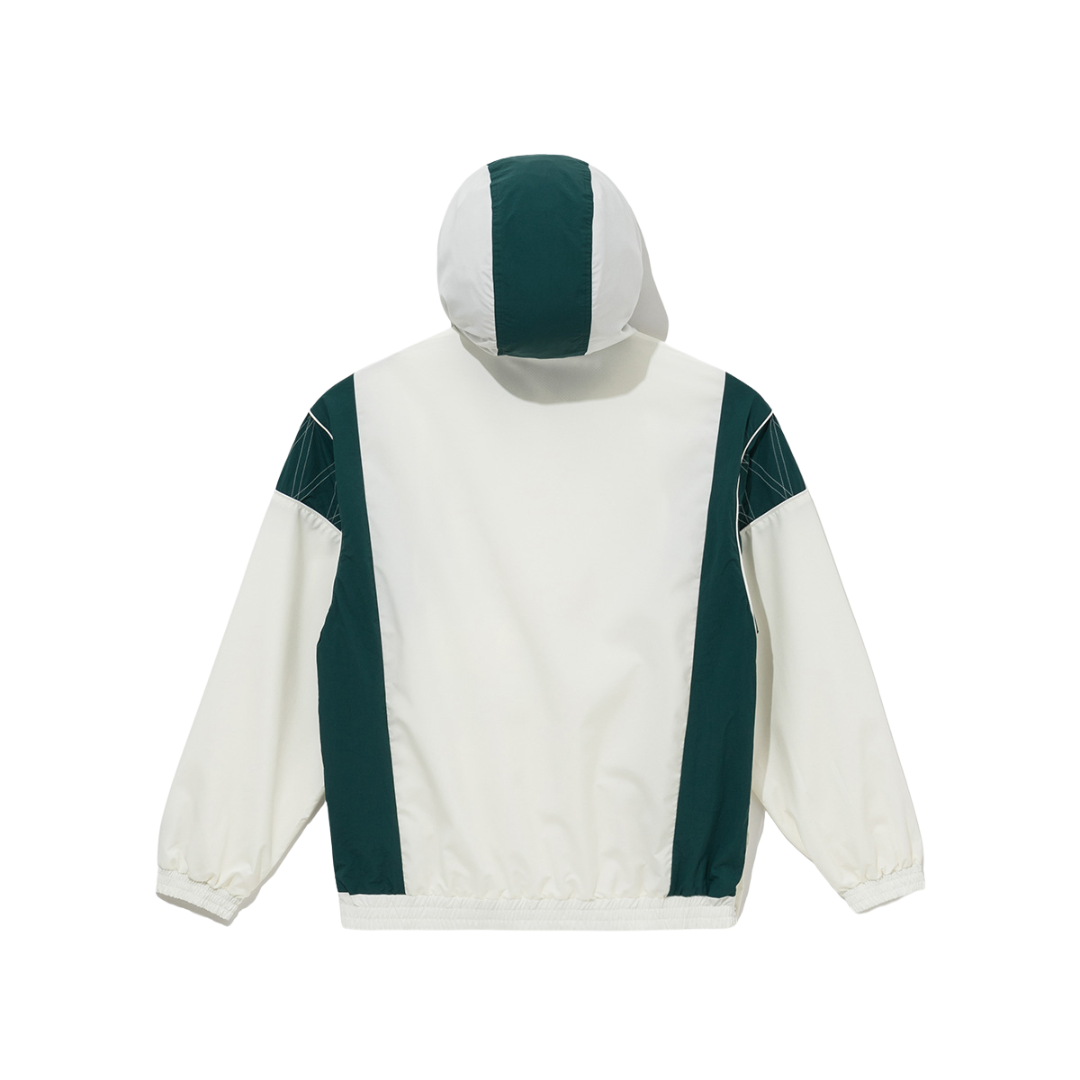 Green Bay Packers NFL Off White Windbreaker Anorak Jacket