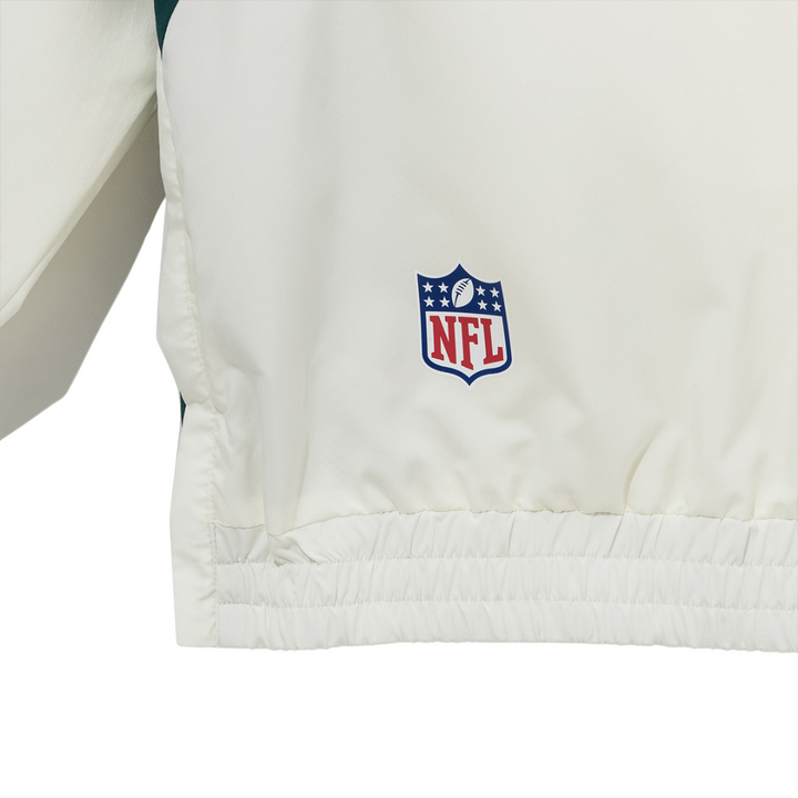 Green Bay Packers NFL Off White Windbreaker Anorak Jacket