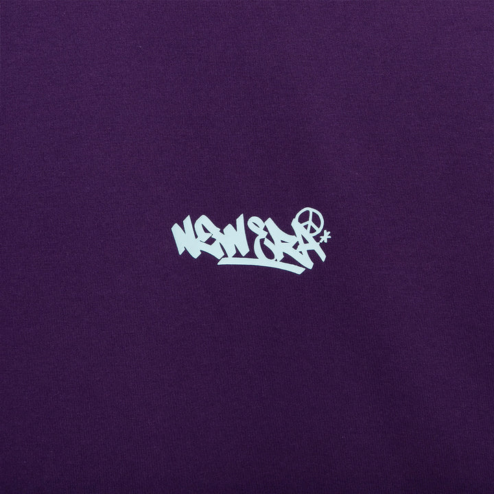 New Era Neon Writing Purple Short Sleeves T-Shirt