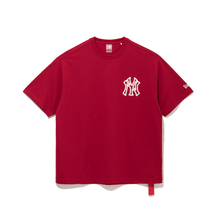 New York Yankees MLB Neon Logo Red Short Sleeve T-Shirt