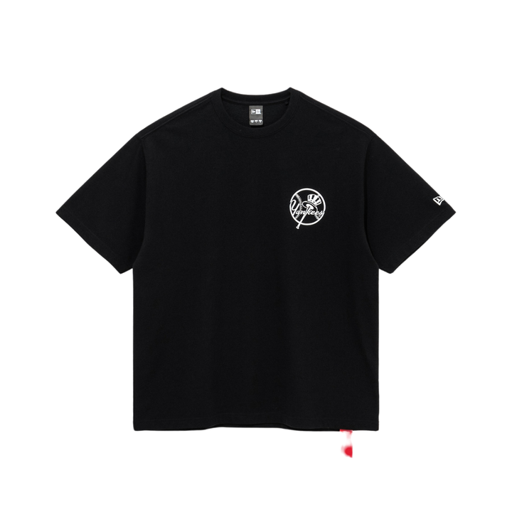 New York Yankees MLB Line Logo Black Short Sleeves T-Shirt