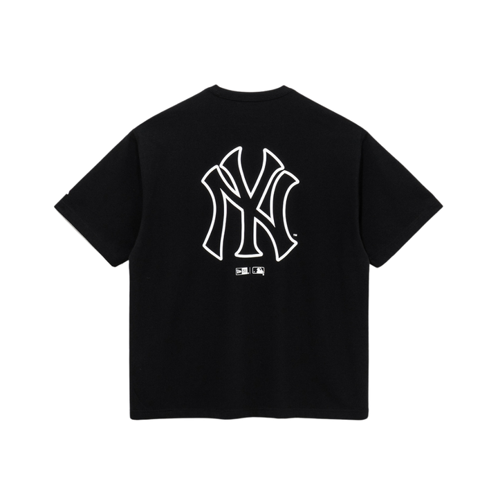 New York Yankees MLB Line Logo Black Short Sleeves T-Shirt