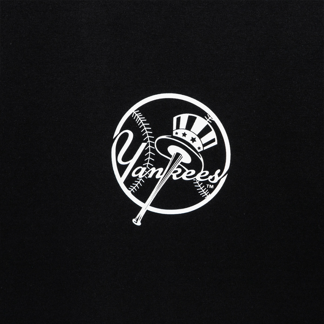 New York Yankees MLB Line Logo Black Short Sleeves T-Shirt