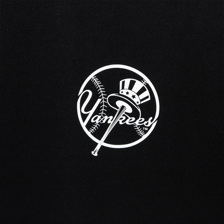 New York Yankees MLB Line Logo Black Short Sleeves T-Shirt