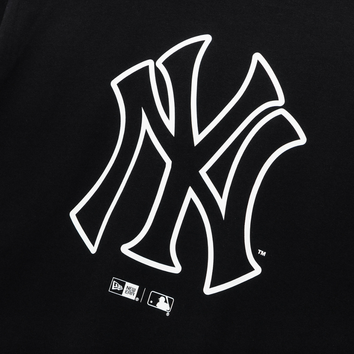 New York Yankees MLB Line Logo Black Short Sleeves T-Shirt