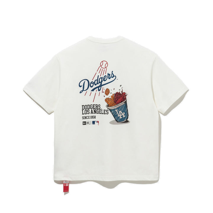 Los Angeles Dodgers MLB Cheering Food White Short Sleeve T-Shirt