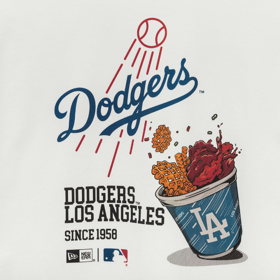 Los Angeles Dodgers MLB Cheering Food White Short Sleeve T-Shirt