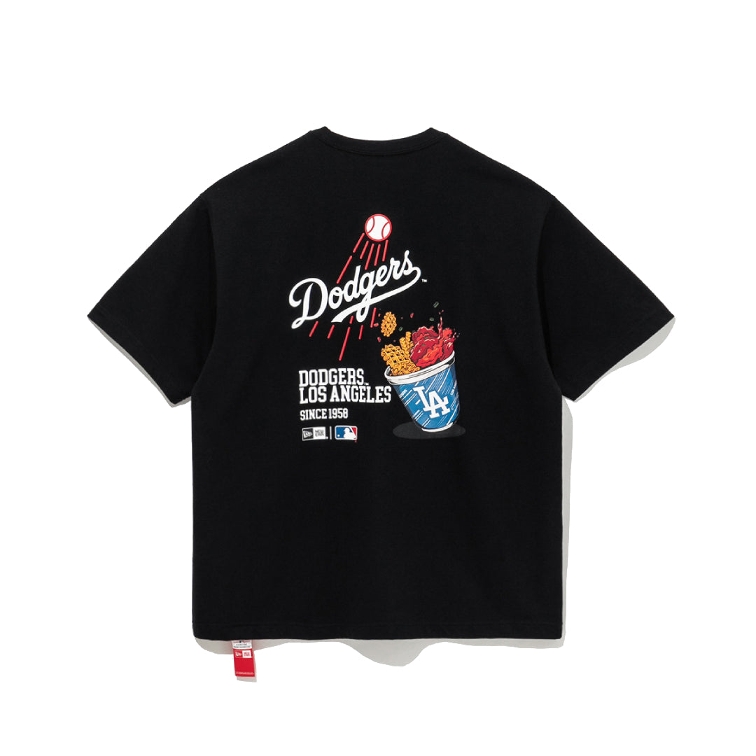 Los Angeles Dodgers MLB Cheering Food Black Short Sleeve T-Shirt