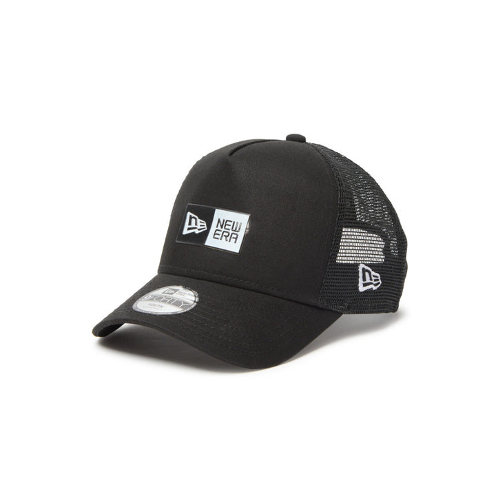 9FORTY A-Frame Trucker Kids Box Logo Embroidered Black Adjustable
