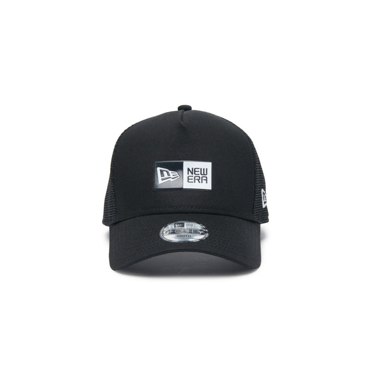 9FORTY A-Frame Trucker Kids Box Logo Embroidered Black Adjustable