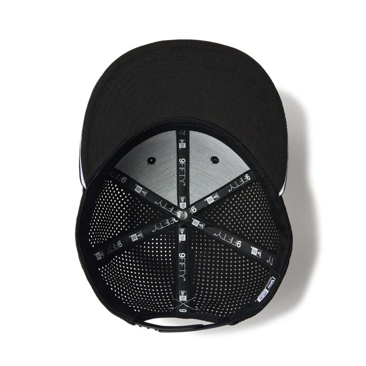 9FIFTY Golf Laser Perforated Box Logo Black Snapback Cap