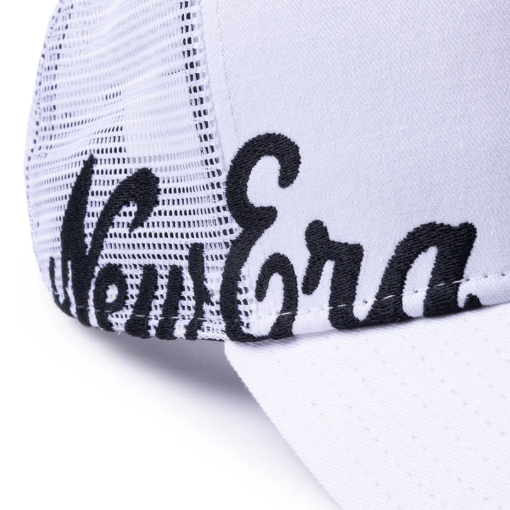 9FORTY A-Frame Golf Trucker Wordmark White Snapback