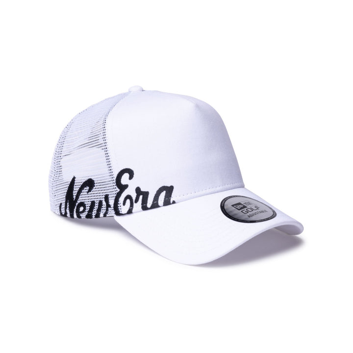 9FORTY A-Frame Golf Trucker Wordmark White Snapback