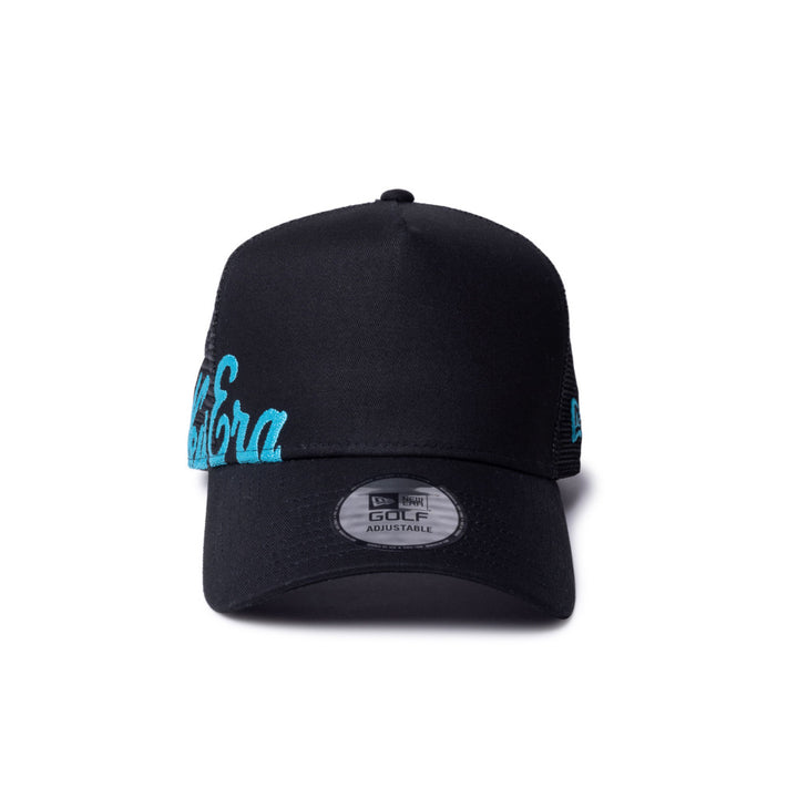 9FORTY A-Frame Golf Trucker Wordmark Black Snapback