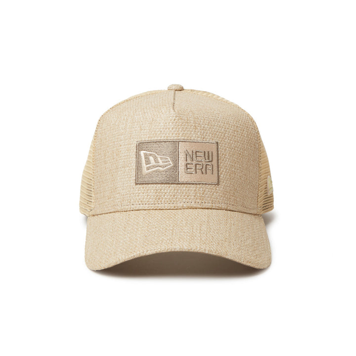 9FORTY Golf A-Frame Trucker Paper Box Logo Beige Snapback