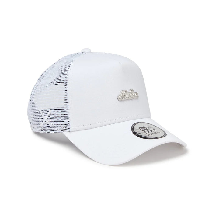 9FORTY Golf A-Frame Trucker Metal Logo White Snapback
