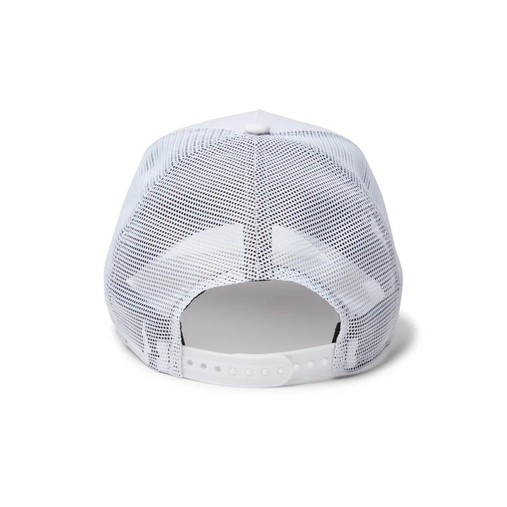 9FORTY Golf A-Frame Trucker Metal Logo White Snapback