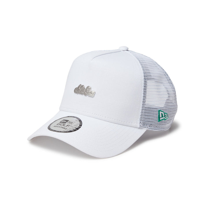 9FORTY Golf A-Frame Trucker Metal Logo White Snapback