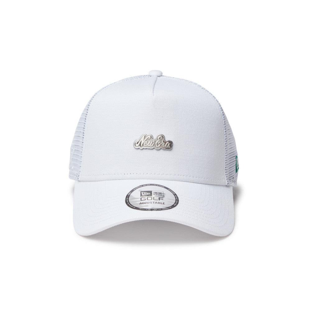 9FORTY Golf A-Frame Trucker Metal Logo White Snapback
