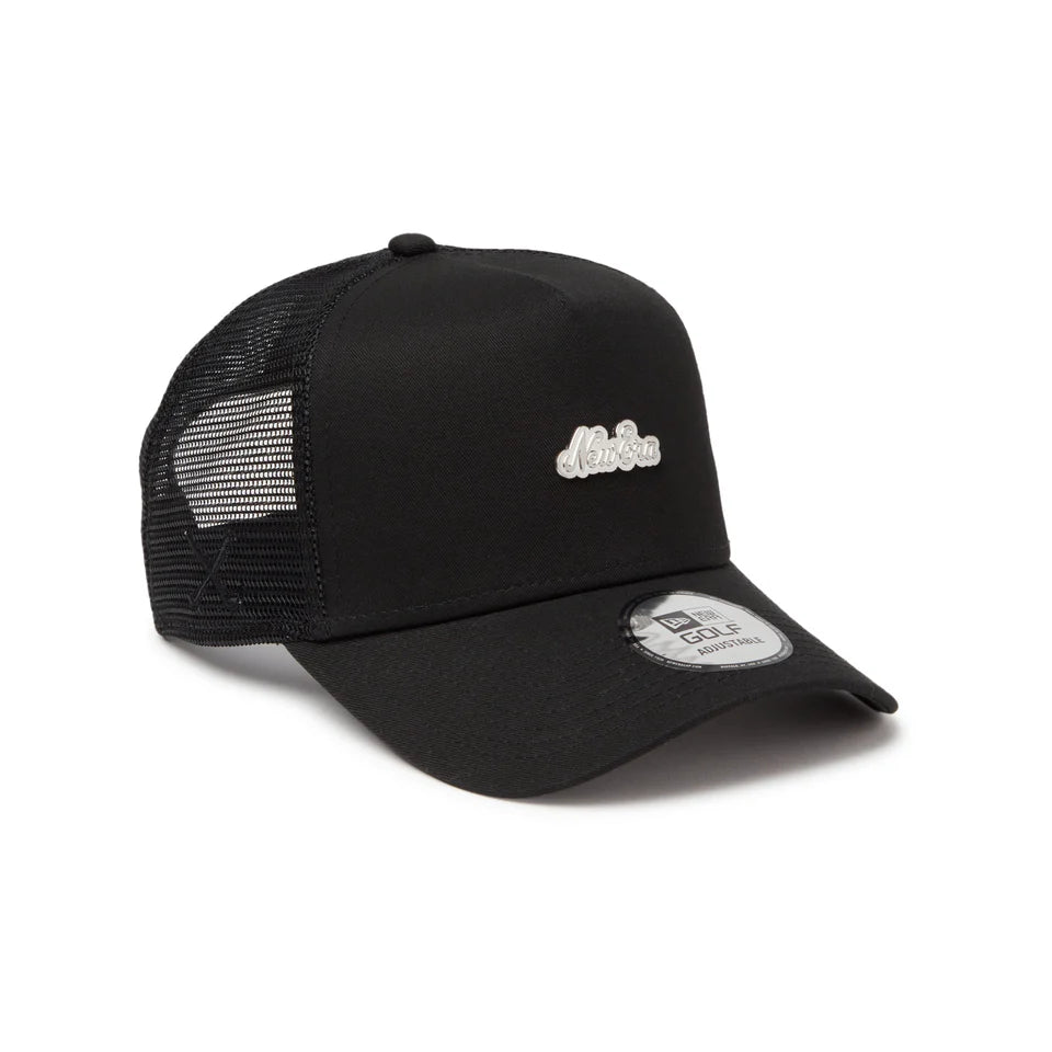 9FORTY Golf A-Frame Trucker Metal Logo Black Snapback