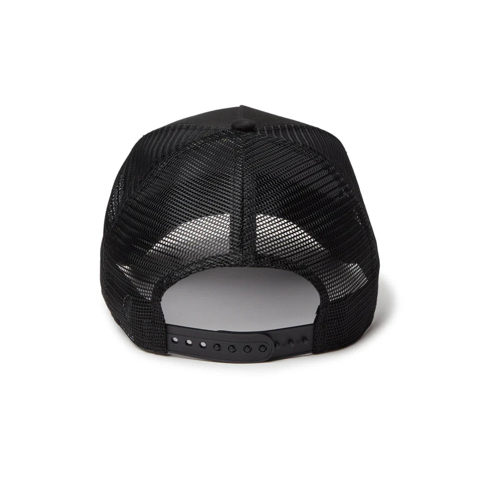 9FORTY Golf A-Frame Trucker Metal Logo Black Snapback