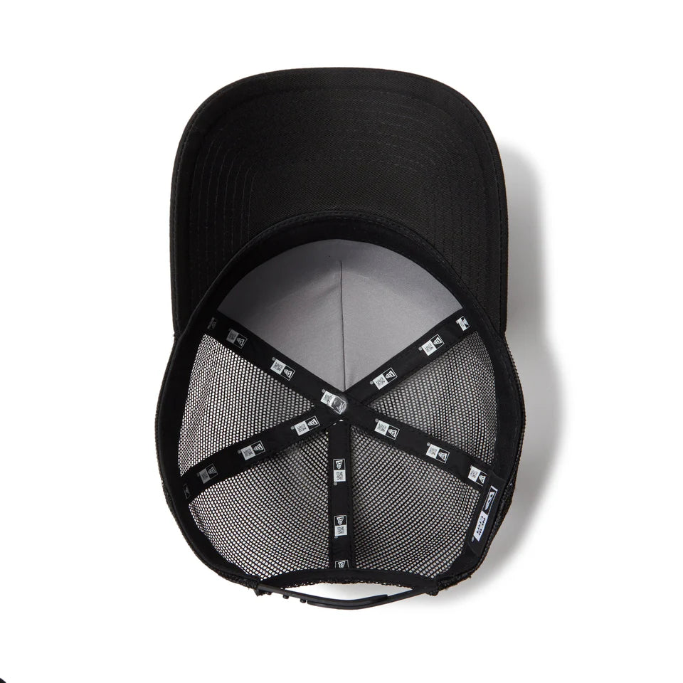 9FORTY Golf A-Frame Trucker Metal Logo Black Snapback