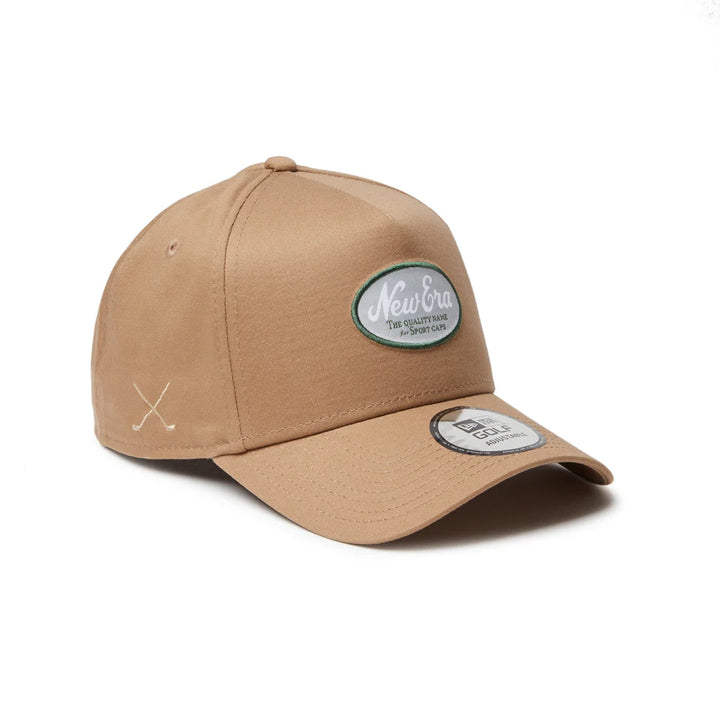 9FORTY A-Frame Golf Stretch Cotton Washable Oval Logo Khaki Snapback