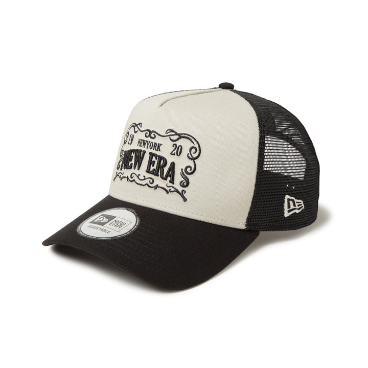 9FORTY A-Frame Trucker Frame Logo Stone Black Snapback