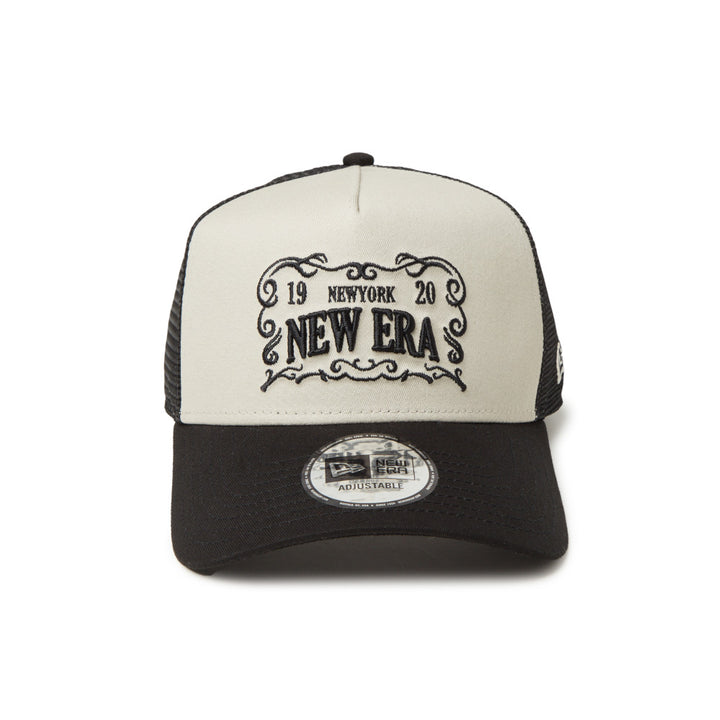 9FORTY A-Frame Trucker Frame Logo Stone Black Snapback