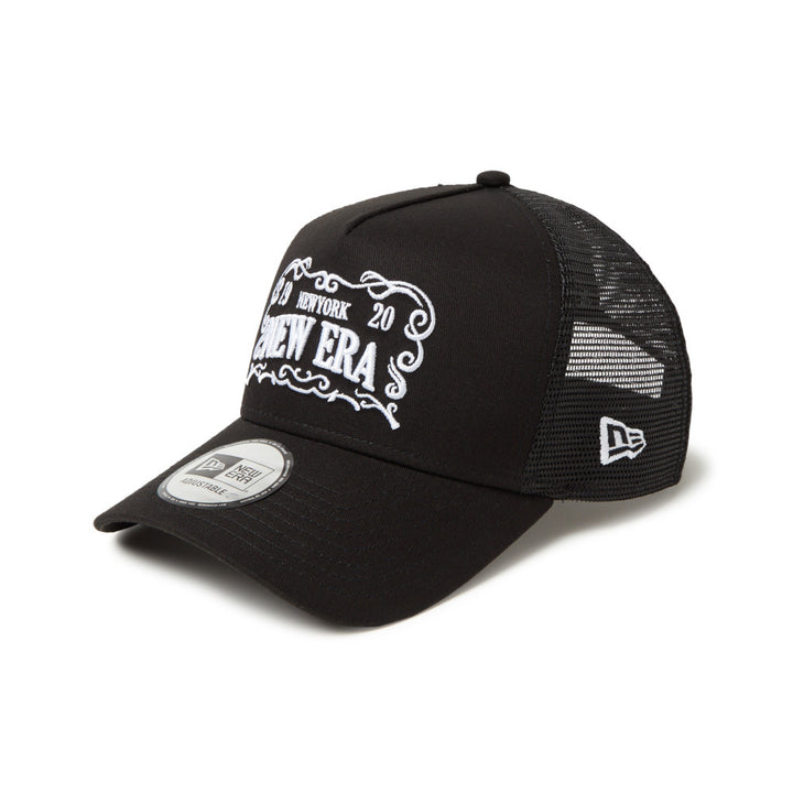 9FORTY A-Frame Trucker Frame Logo Black Snapback