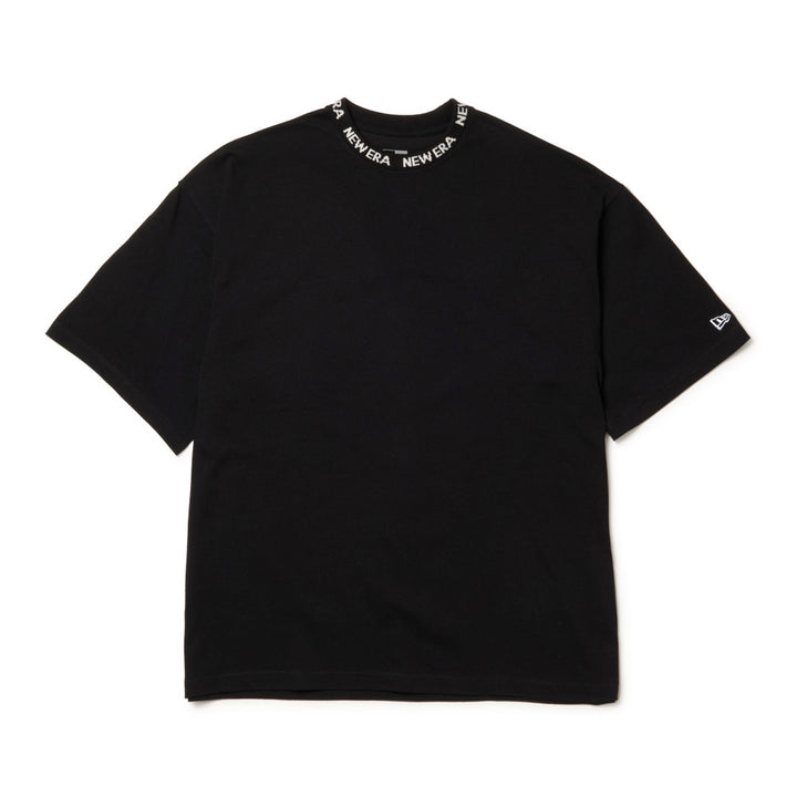 New Era Collar Logo Black Oversized Short Sleeves T-Shirt