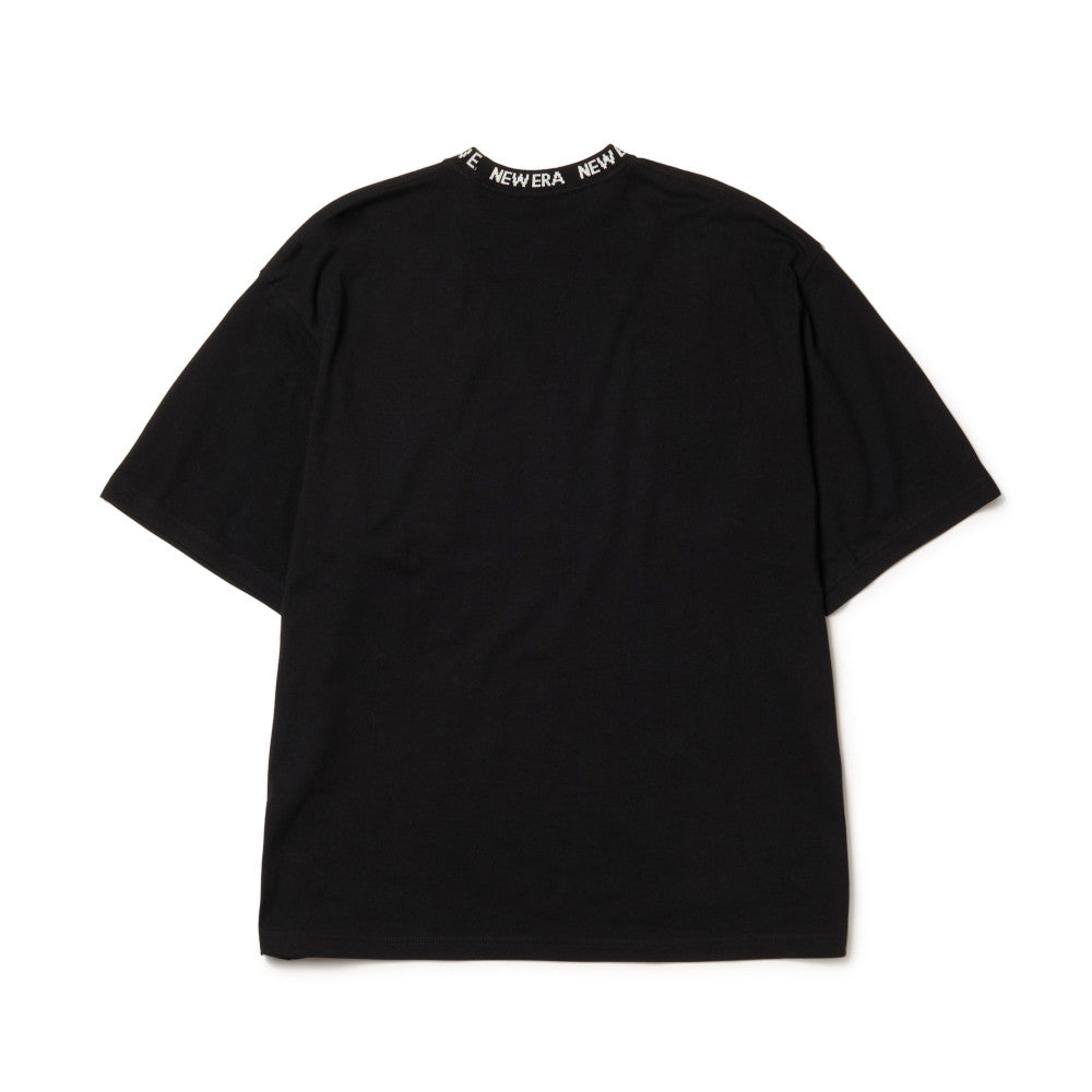 New Era Collar Logo Black Oversized Short Sleeves T-Shirt