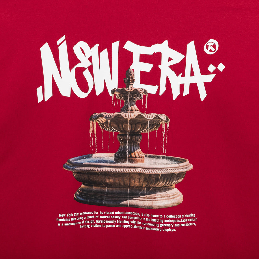 New Era Water Fountain Red Short Sleeve T-Shirt