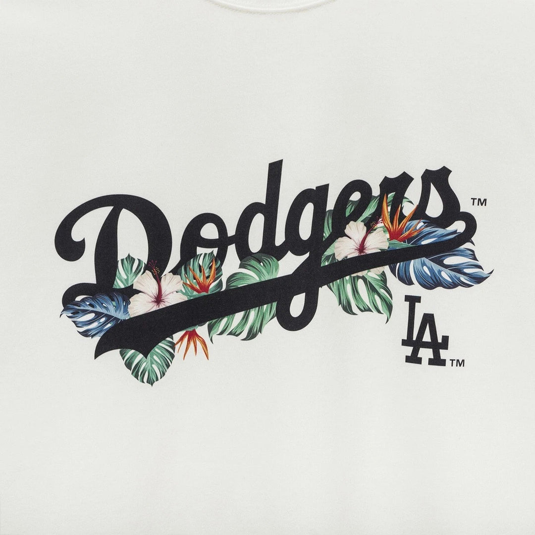 Los Angeles Dodgers Flower Script White Short Sleeves T-Shirt
