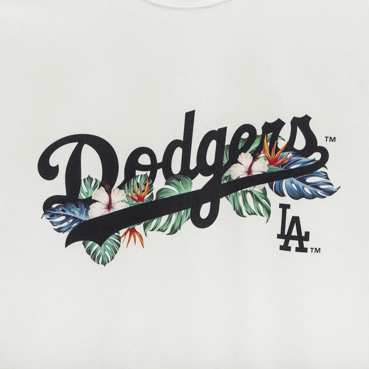 Los Angeles Dodgers Flower Script White Short Sleeves T-Shirt