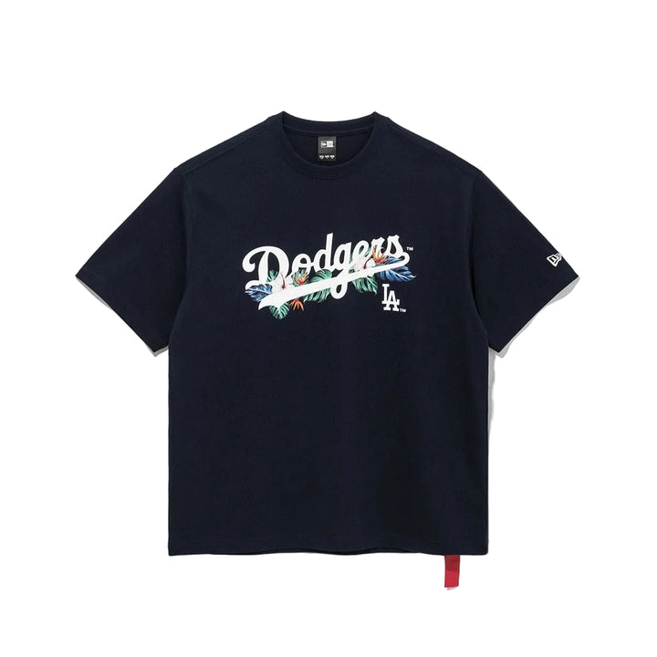 Los Angeles Dodgers Flower Script Navy Short Sleeves T-Shirt