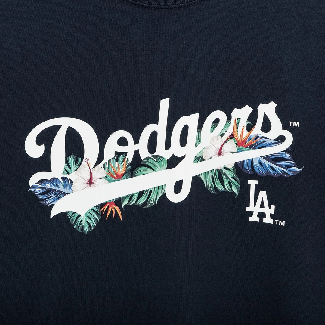 Los Angeles Dodgers Flower Script Navy Short Sleeves T-Shirt