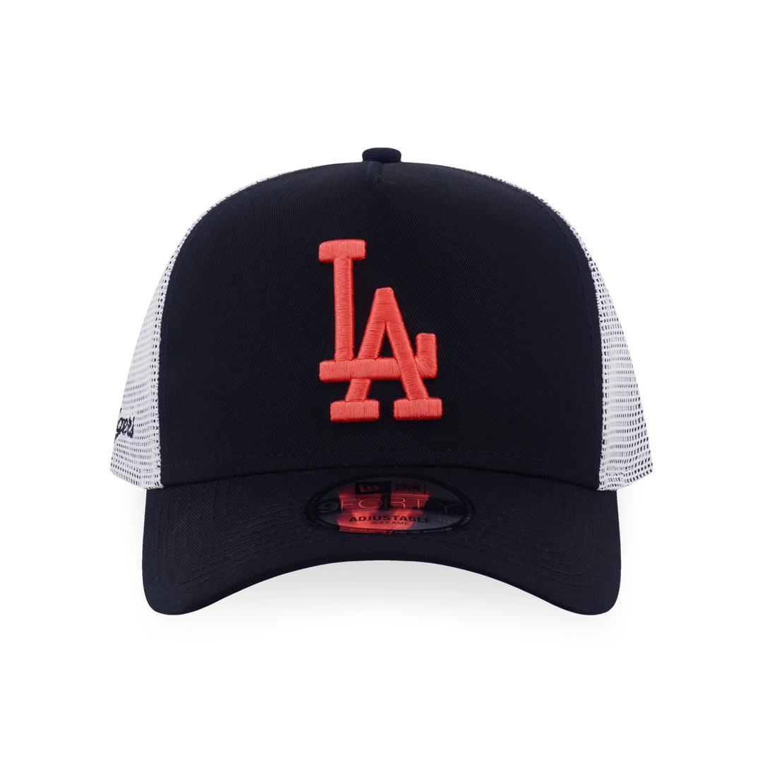 9FORTY A-Frame Trucker Los Angeles Dodgers Color Era Black Snapback