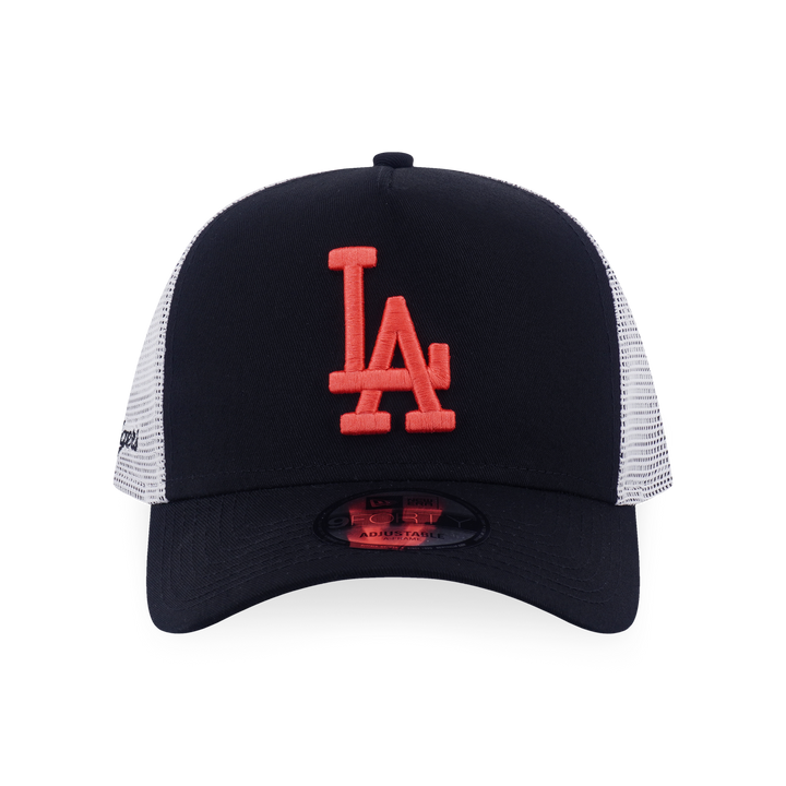 9FORTY A-Frame Trucker Los Angeles Dodgers Color Era Black Snapback