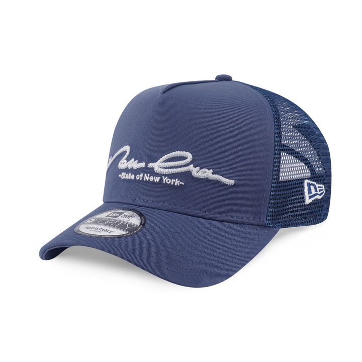 9FORTY A-Frame Trucker New Era Basic Muted Indigo Snapback