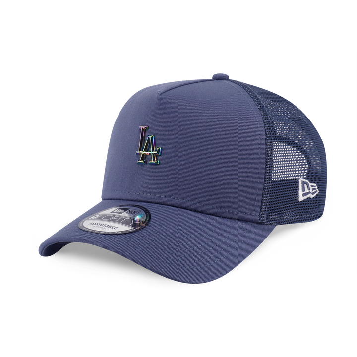 9FORTY A-Frame Trucker Los Angeles Dodgers MLB Metal Badge Muted Indigo Snapback