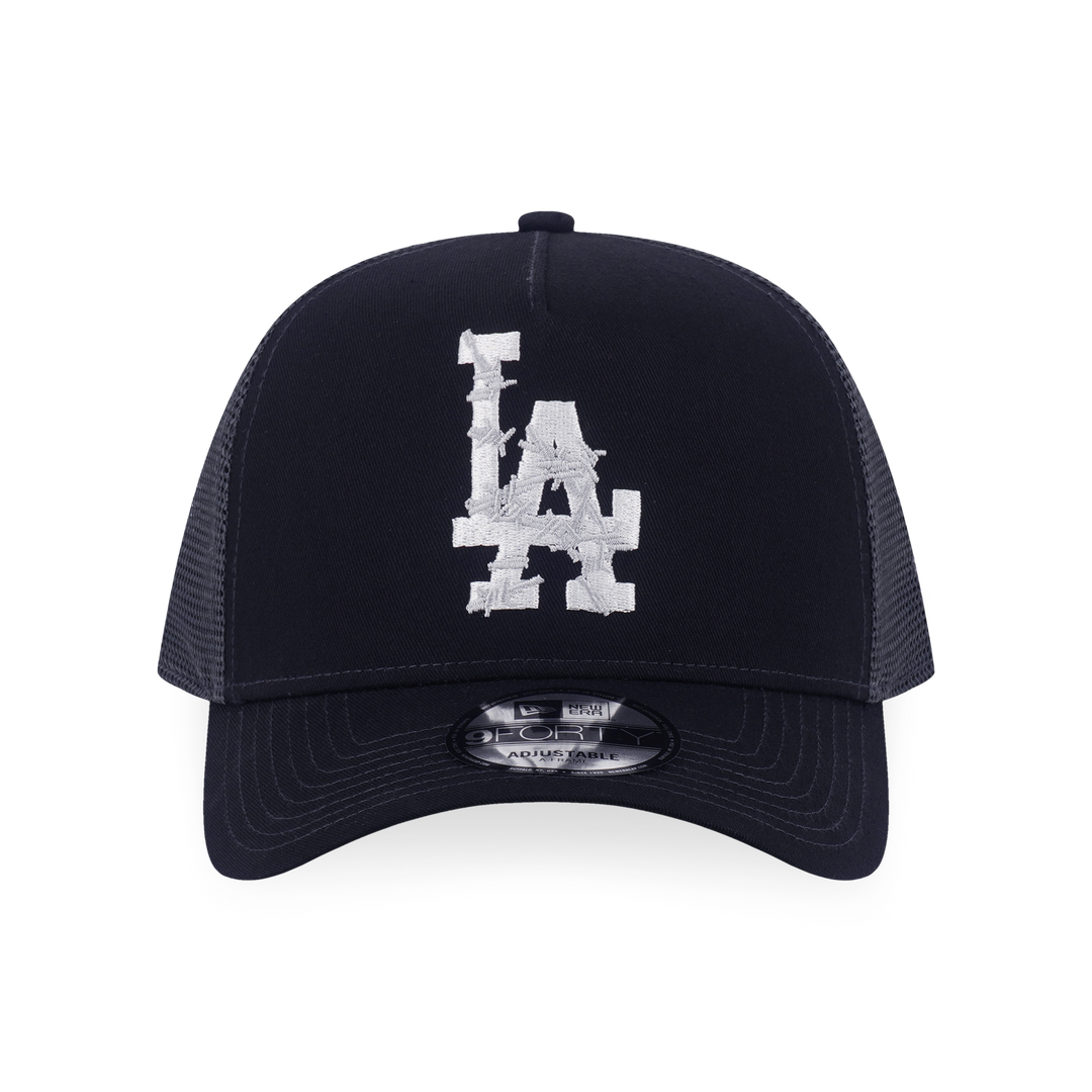 9FORTY A-Frame Trucker Los Angeles Dodgers Street Graphic Black Gray Snapback