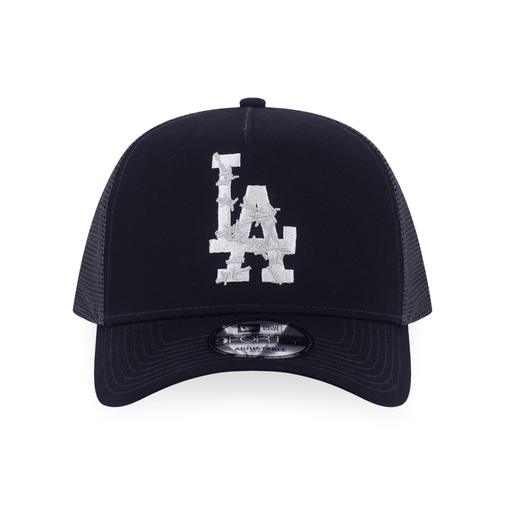 9FORTY A-Frame Trucker Los Angeles Dodgers Street Graphic Black Gray Snapback