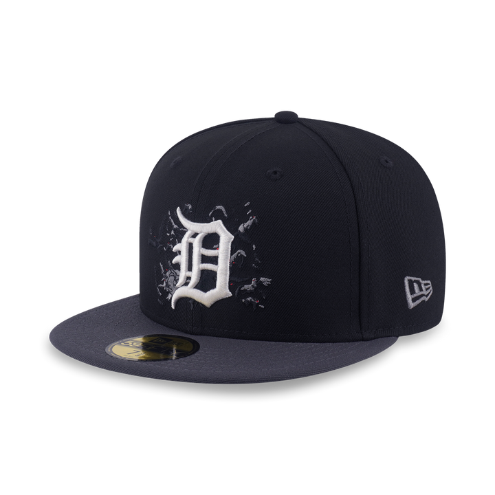 59FIFTY Detroit Tigers Cooperstown Crows  2-Tone Graphite Visor Black Fitted