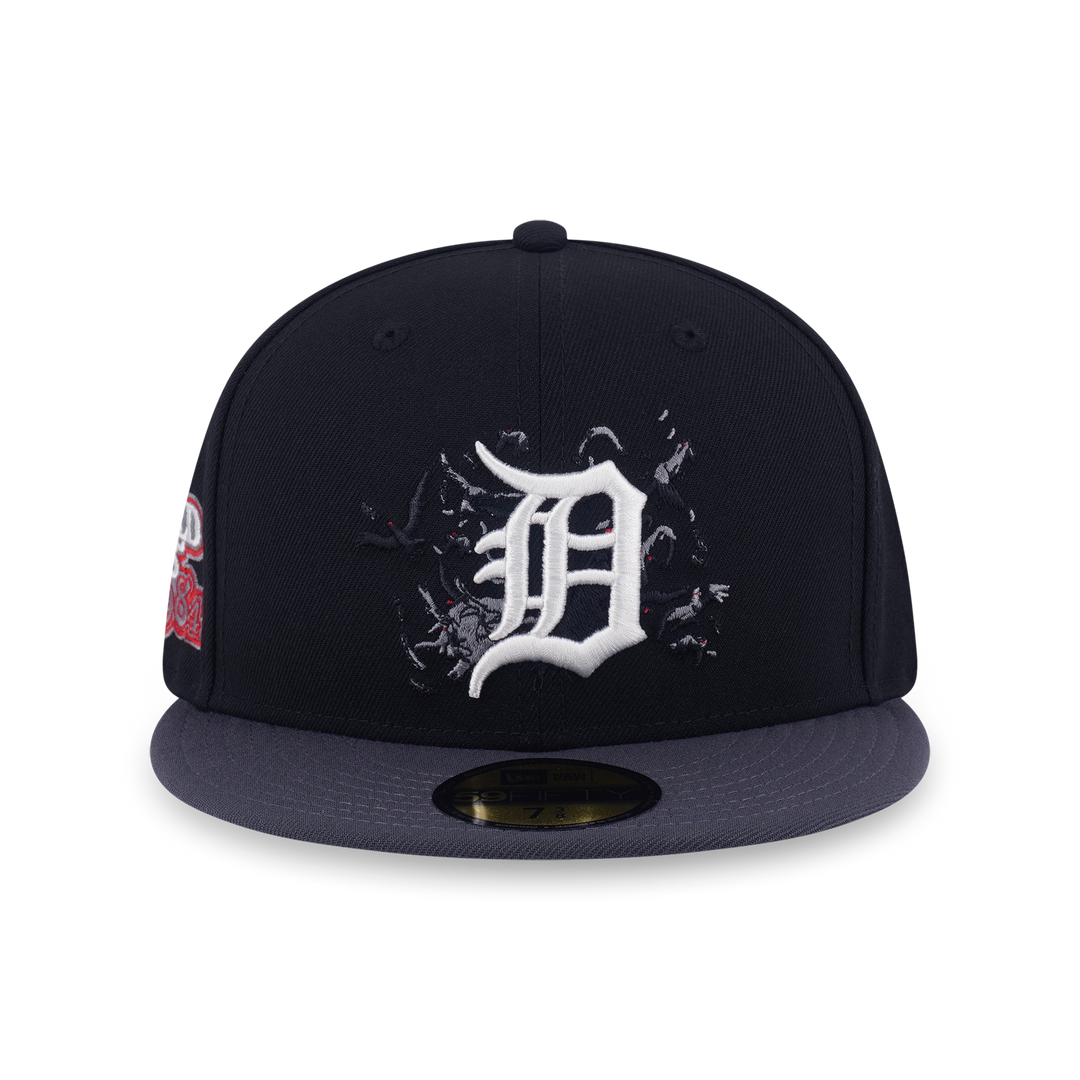59FIFTY Detroit Tigers Cooperstown Crows  2-Tone Graphite Visor Black Fitted