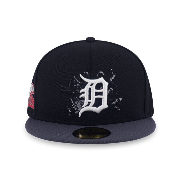 59FIFTY Detroit Tigers Cooperstown Crows  2-Tone Graphite Visor Black Fitted