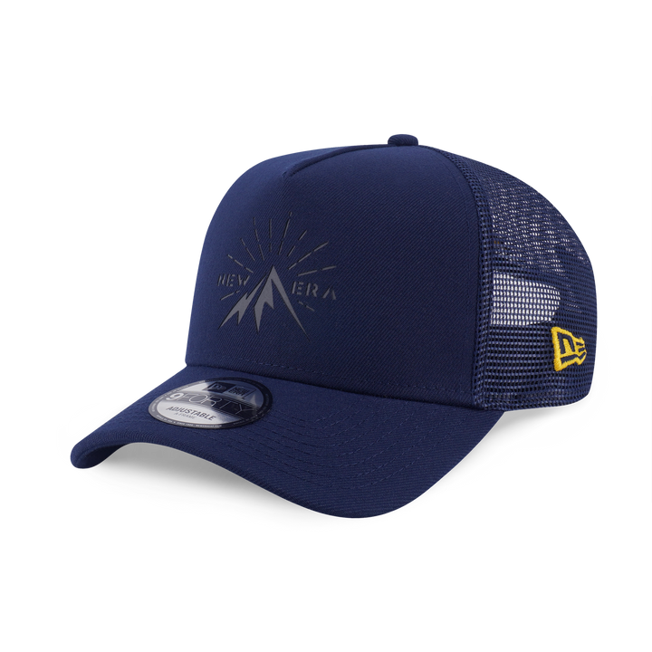 9FORTY A-Frame Trucker New Era Mountain Graphic Oceanside Blue Snapback