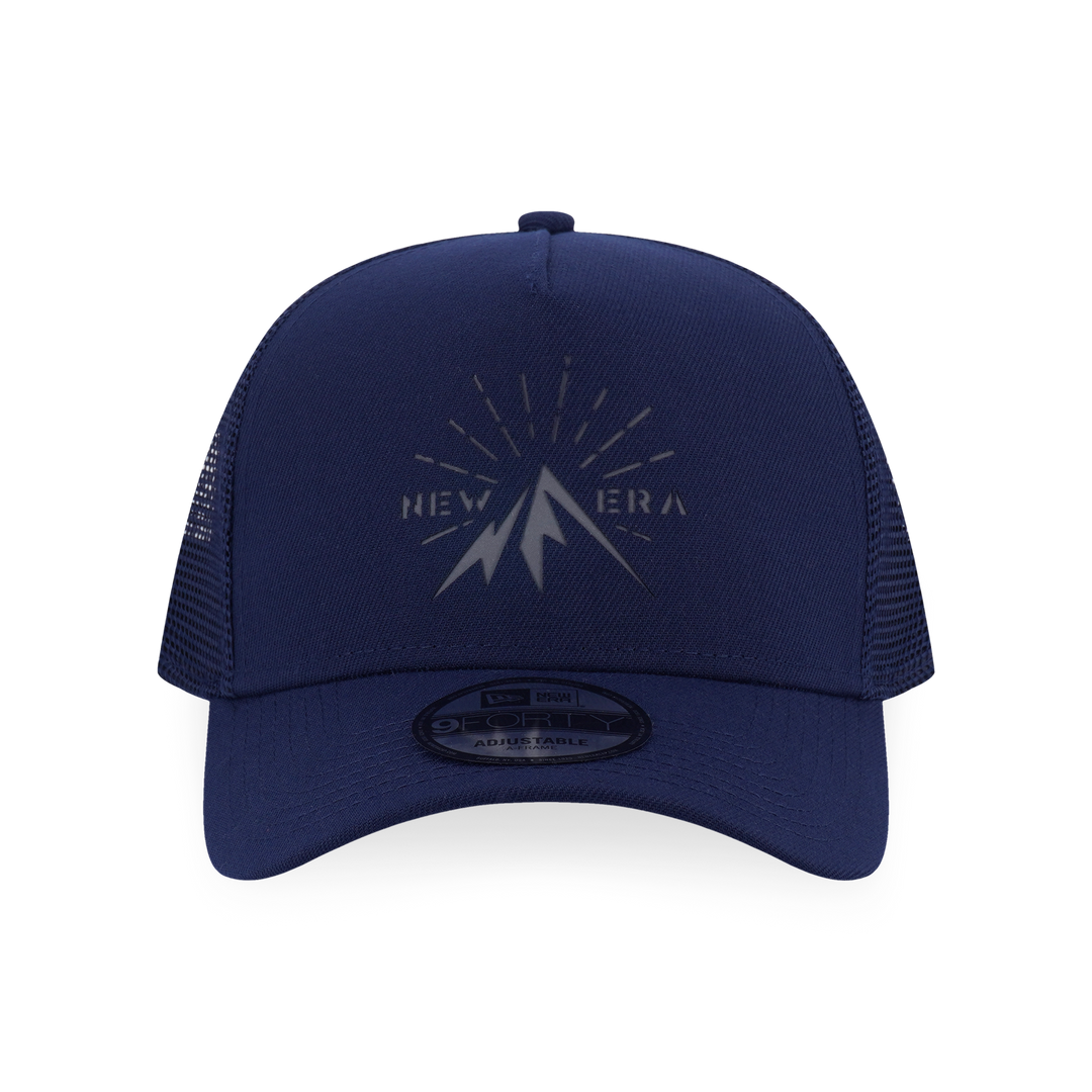 9FORTY A-Frame Trucker New Era Mountain Graphic Oceanside Blue Snapback