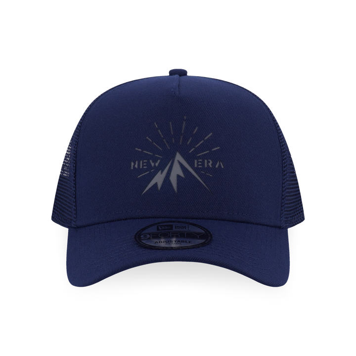 9FORTY A-Frame Trucker New Era Mountain Graphic Oceanside Blue Snapback